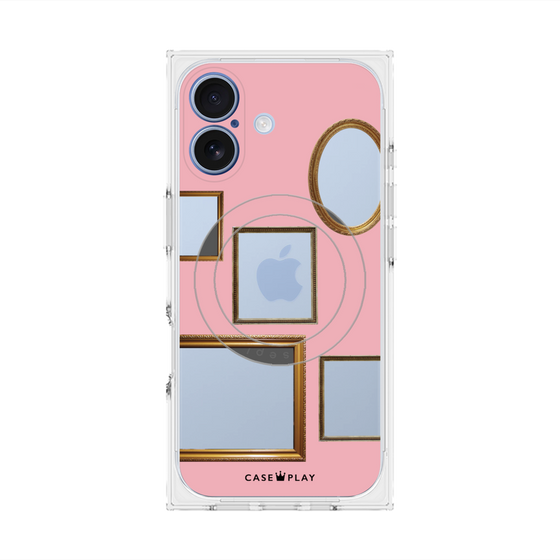 プレミアムスクエアケース with MagSafe［ Photo Frames - Pink ］