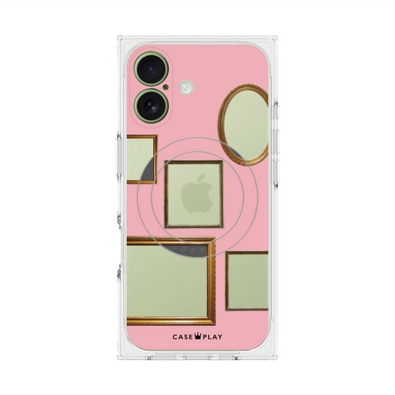 プレミアムスクエアケース with MagSafe［ Photo Frames - Pink ］