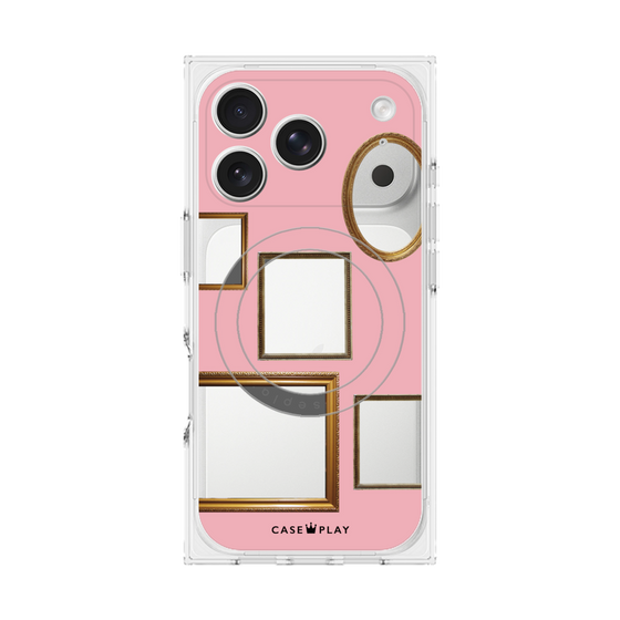 プレミアムスクエアケース with MagSafe［ Photo Frames - Pink ］
