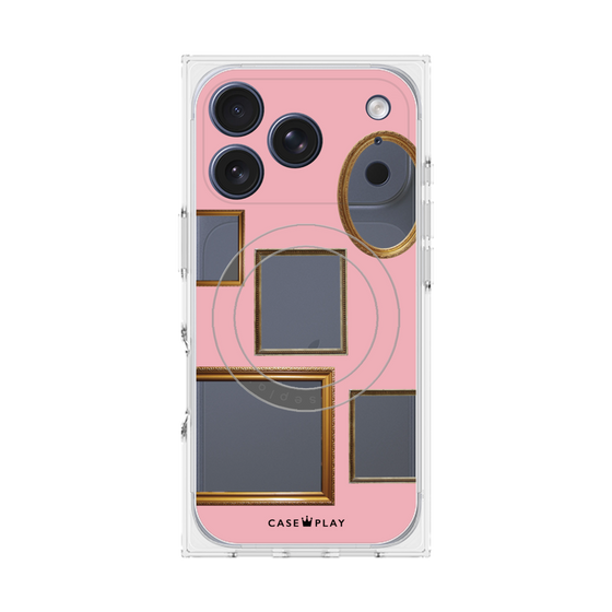 プレミアムスクエアケース with MagSafe［ Photo Frames - Pink ］