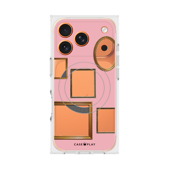 プレミアムスクエアケース with MagSafe［ Photo Frames - Pink ］