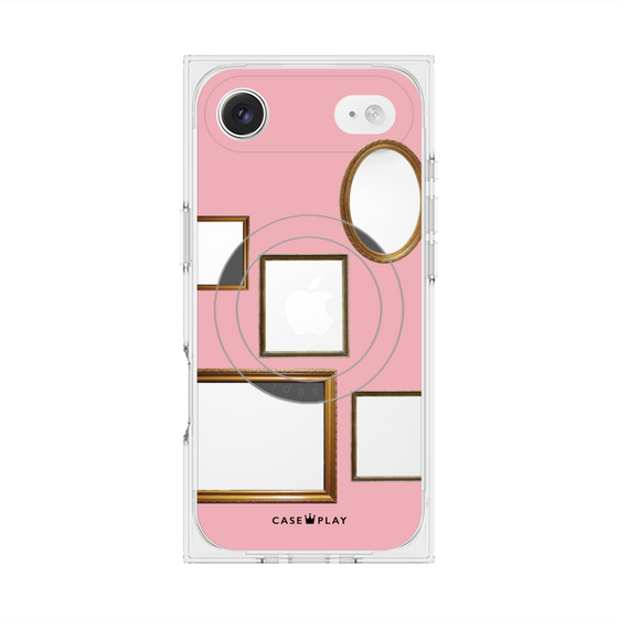 プレミアムスクエアケース with MagSafe［ Photo Frames - Pink ］