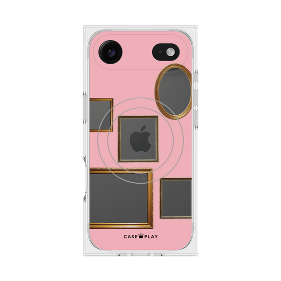プレミアムスクエアケース with MagSafe［ Photo Frames - Pink ］