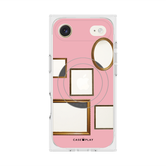プレミアムスクエアケース with MagSafe［ Photo Frames - Pink ］