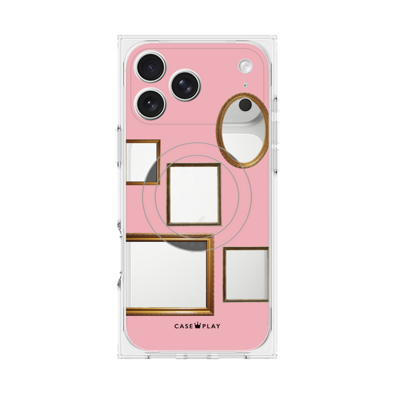 プレミアムスクエアケース with MagSafe［ Photo Frames - Pink ］