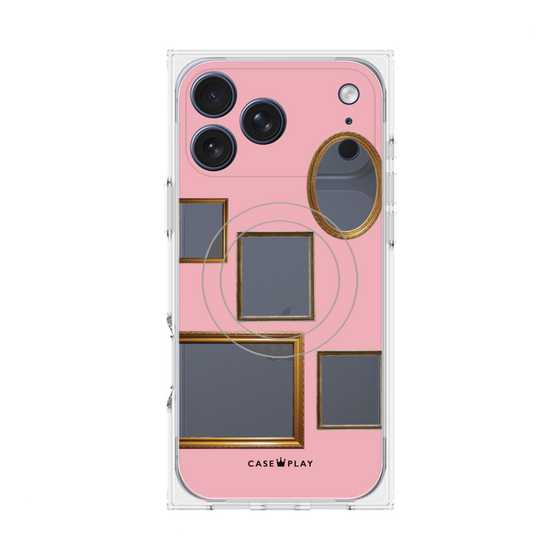 プレミアムスクエアケース with MagSafe［ Photo Frames - Pink ］