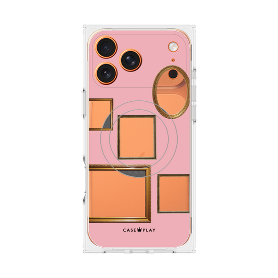 プレミアムスクエアケース with MagSafe［ Photo Frames - Pink ］