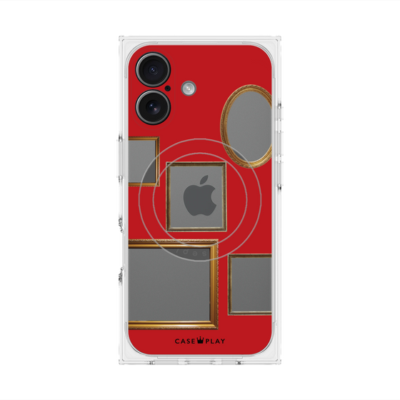 プレミアムスクエアケース with MagSafe［ Photo Frames - Red ］