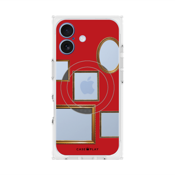 プレミアムスクエアケース with MagSafe［ Photo Frames - Red ］