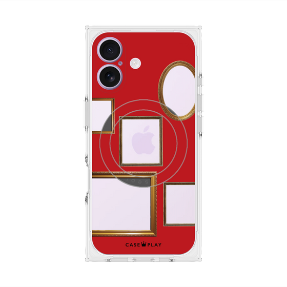 プレミアムスクエアケース with MagSafe［ Photo Frames - Red ］