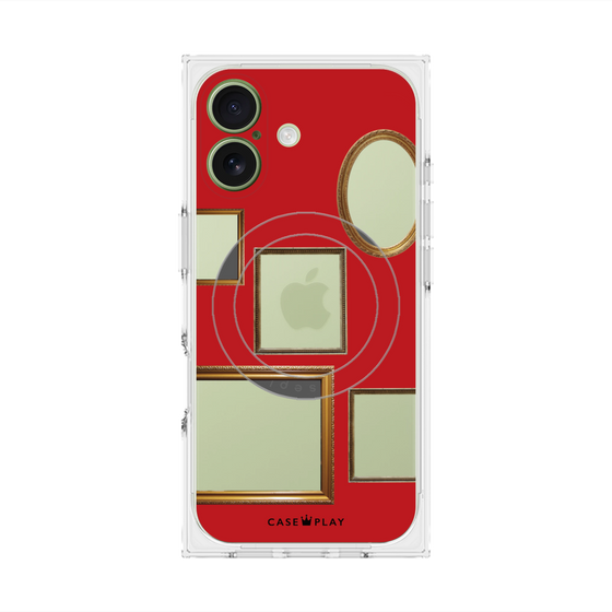プレミアムスクエアケース with MagSafe［ Photo Frames - Red ］