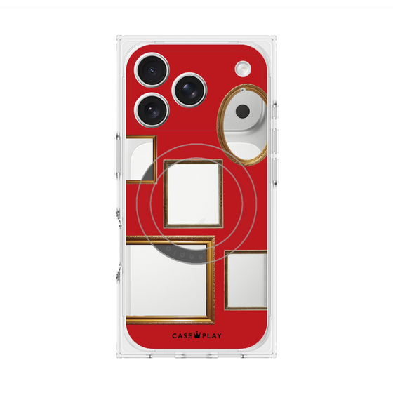 プレミアムスクエアケース with MagSafe［ Photo Frames - Red ］