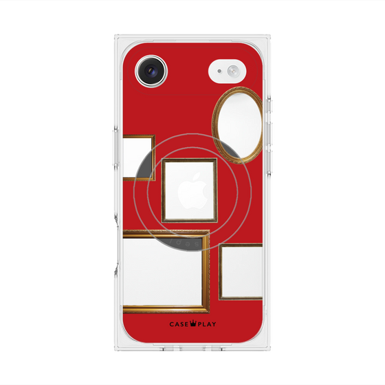 プレミアムスクエアケース with MagSafe［ Photo Frames - Red ］