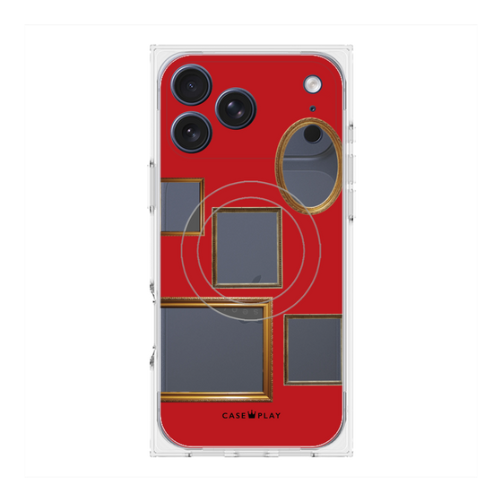 プレミアムスクエアケース with MagSafe［ Photo Frames - Red ］