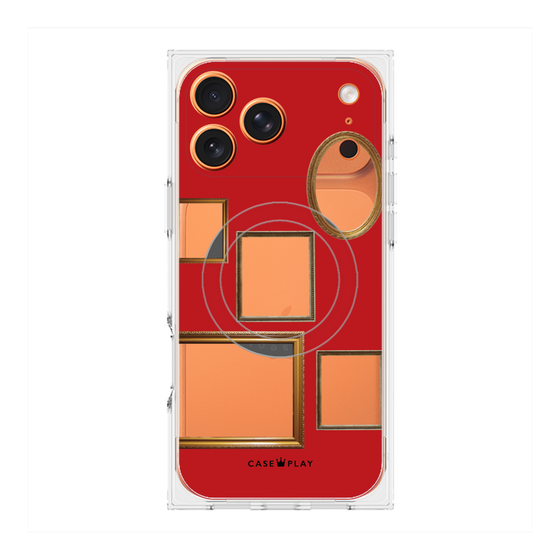 プレミアムスクエアケース with MagSafe［ Photo Frames - Red ］