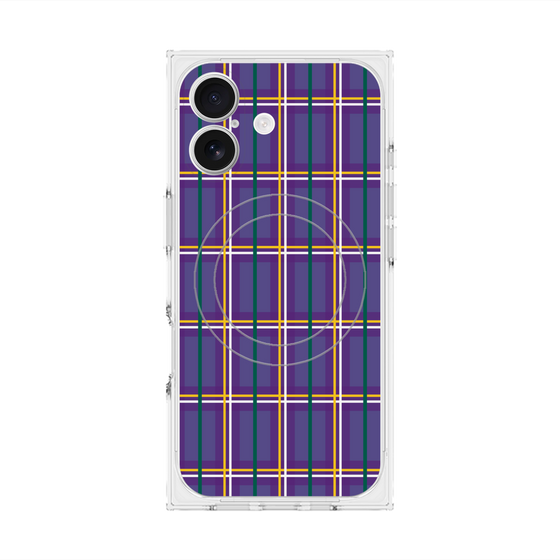 プレミアムスクエアケース with MagSafe［ Tartan Check - Purple ］