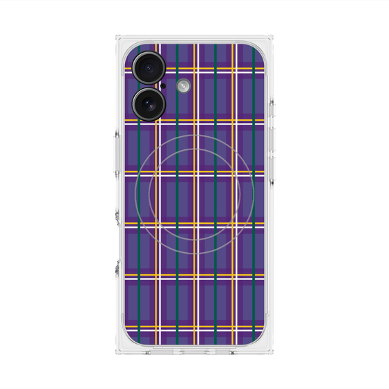プレミアムスクエアケース with MagSafe［ Tartan Check - Purple ］