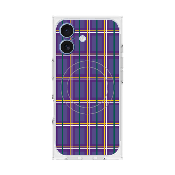 プレミアムスクエアケース with MagSafe［ Tartan Check - Purple ］