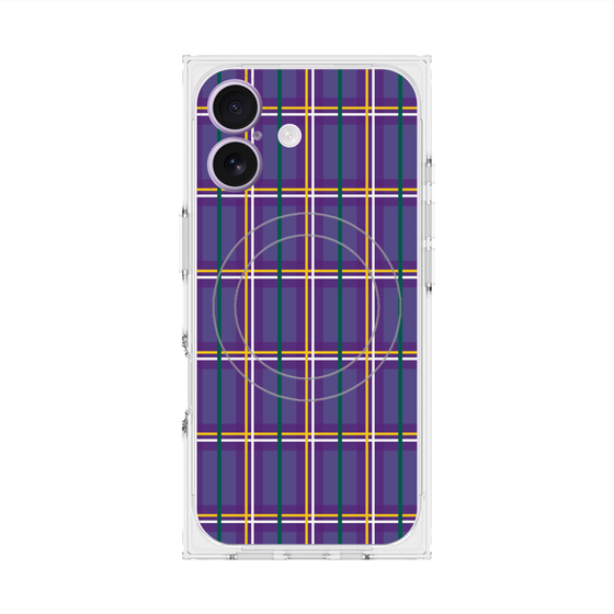 プレミアムスクエアケース with MagSafe［ Tartan Check - Purple ］
