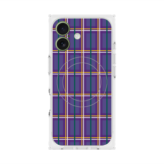 プレミアムスクエアケース with MagSafe［ Tartan Check - Purple ］