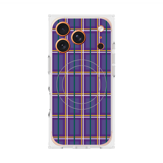 プレミアムスクエアケース with MagSafe［ Tartan Check - Purple ］