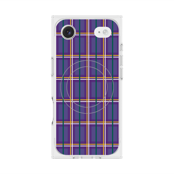 プレミアムスクエアケース with MagSafe［ Tartan Check - Purple ］