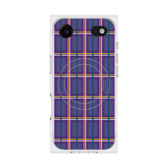 プレミアムスクエアケース with MagSafe［ Tartan Check - Purple ］