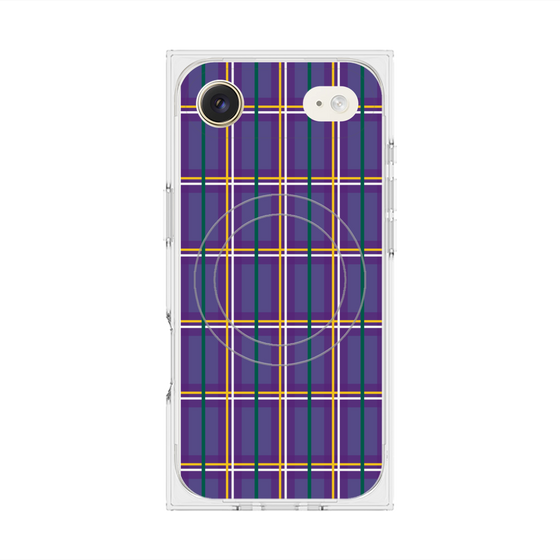 プレミアムスクエアケース with MagSafe［ Tartan Check - Purple ］