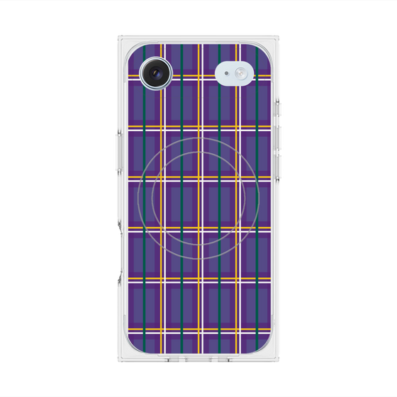 プレミアムスクエアケース with MagSafe［ Tartan Check - Purple ］