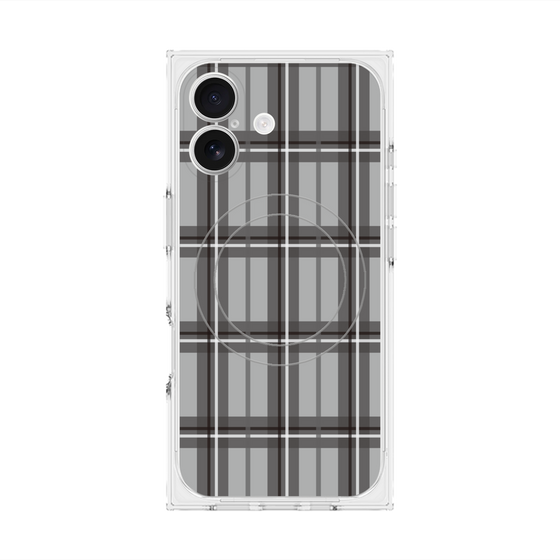 プレミアムスクエアケース with MagSafe［ Tartan Check - Gray ］