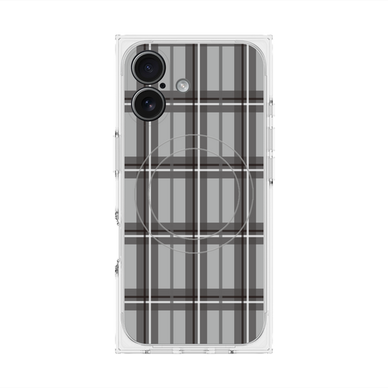 プレミアムスクエアケース with MagSafe［ Tartan Check - Gray ］
