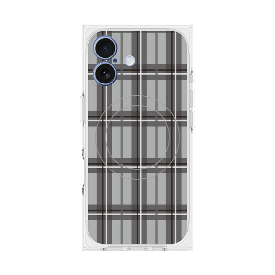 プレミアムスクエアケース with MagSafe［ Tartan Check - Gray ］