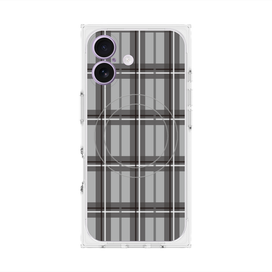 プレミアムスクエアケース with MagSafe［ Tartan Check - Gray ］