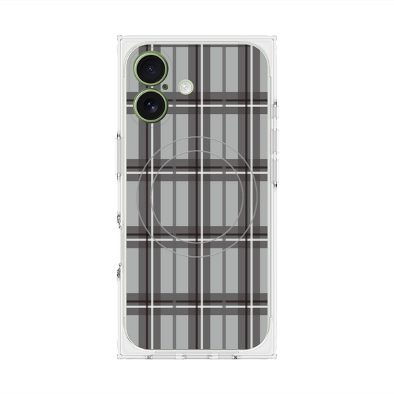 プレミアムスクエアケース with MagSafe［ Tartan Check - Gray ］