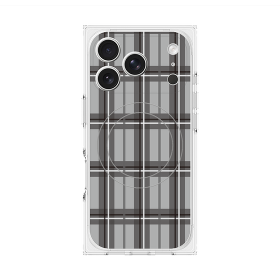 プレミアムスクエアケース with MagSafe［ Tartan Check - Gray ］
