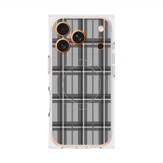 プレミアムスクエアケース with MagSafe［ Tartan Check - Gray ］