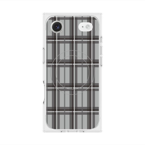 プレミアムスクエアケース with MagSafe［ Tartan Check - Gray ］