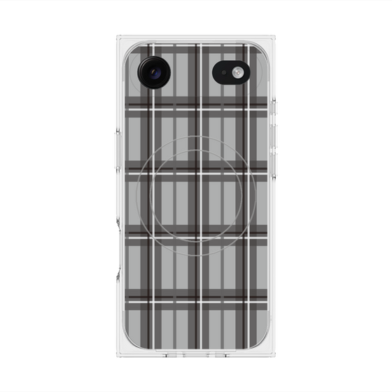 プレミアムスクエアケース with MagSafe［ Tartan Check - Gray ］
