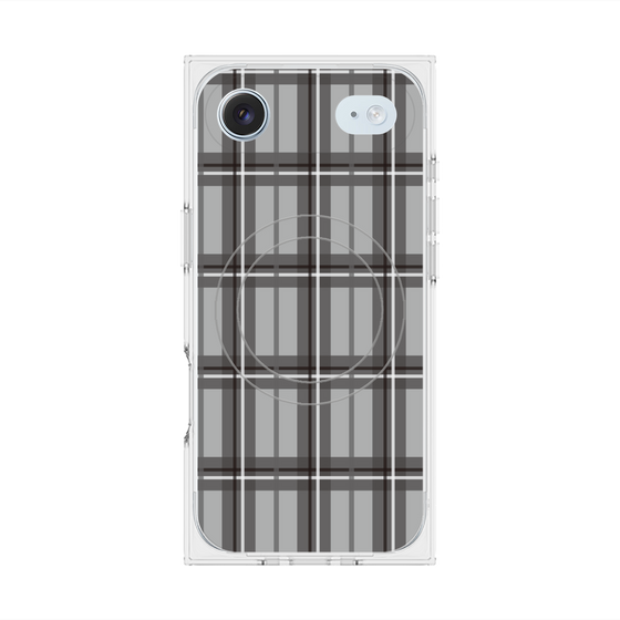 プレミアムスクエアケース with MagSafe［ Tartan Check - Gray ］