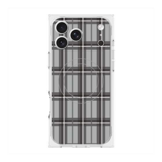 プレミアムスクエアケース with MagSafe［ Tartan Check - Gray ］