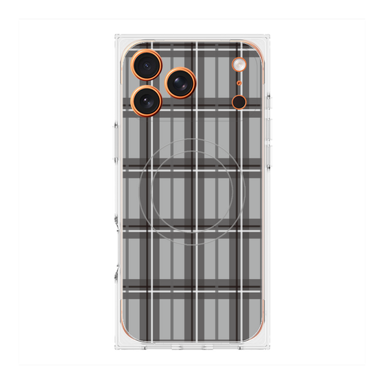 プレミアムスクエアケース with MagSafe［ Tartan Check - Gray ］