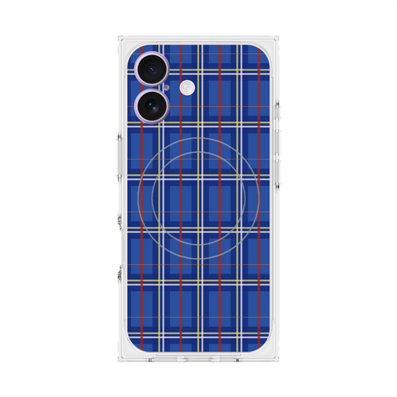 プレミアムスクエアケース with MagSafe［ Tartan Check - Blue ］