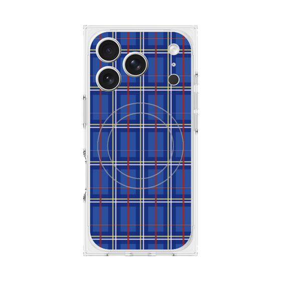 プレミアムスクエアケース with MagSafe［ Tartan Check - Blue ］