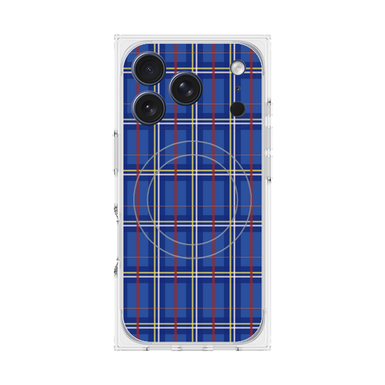 プレミアムスクエアケース with MagSafe［ Tartan Check - Blue ］
