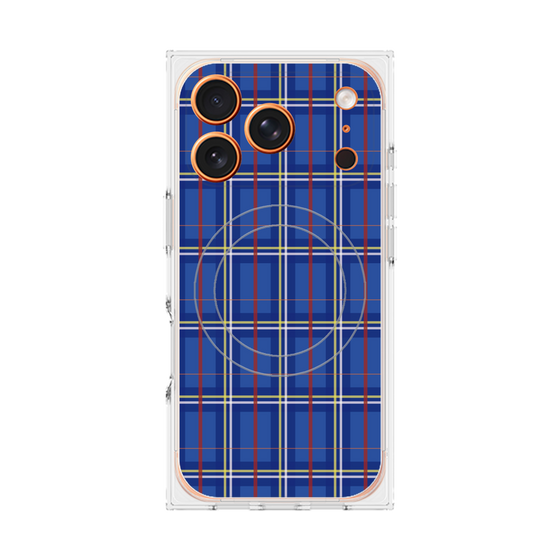 プレミアムスクエアケース with MagSafe［ Tartan Check - Blue ］