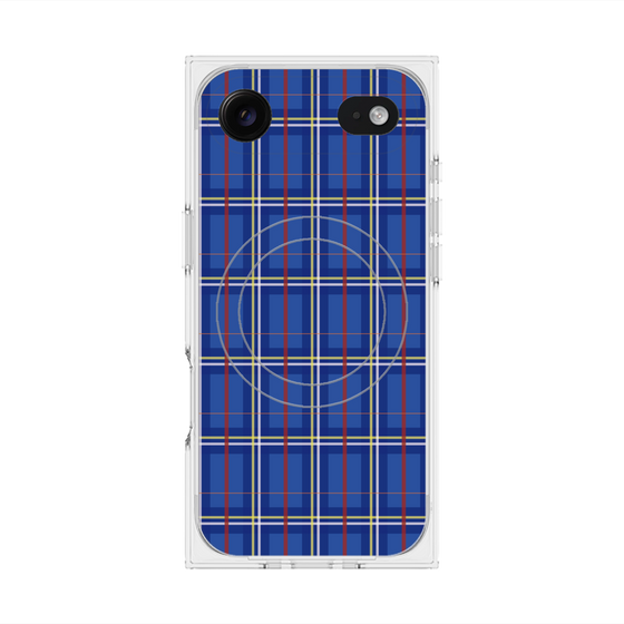 プレミアムスクエアケース with MagSafe［ Tartan Check - Blue ］