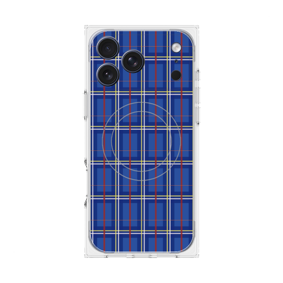 プレミアムスクエアケース with MagSafe［ Tartan Check - Blue ］