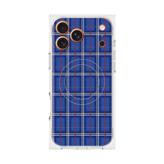 プレミアムスクエアケース with MagSafe［ Tartan Check - Blue ］