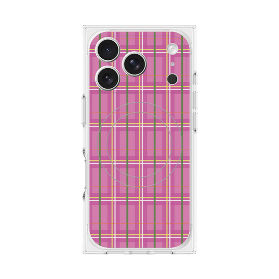 プレミアムスクエアケース with MagSafe［ Tartan Check - Pink ］