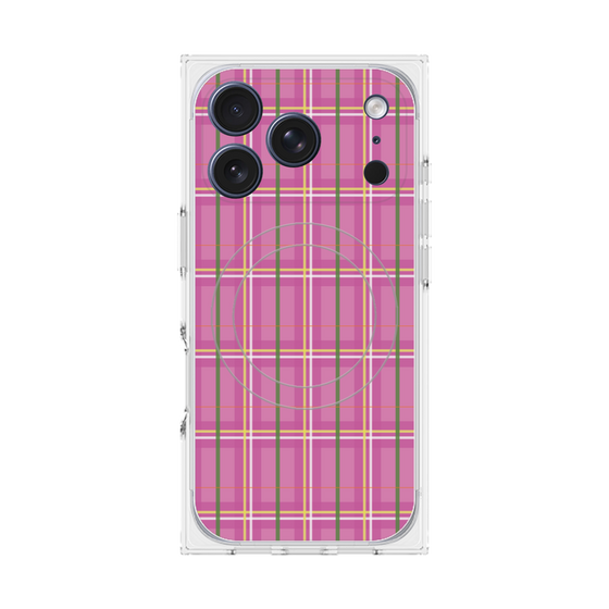 プレミアムスクエアケース with MagSafe［ Tartan Check - Pink ］
